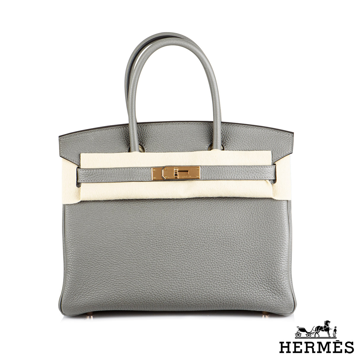 Hermes Birkin 30cm Gris Meyer Rose Gold Grey Togo Bag U Stamp, 2022